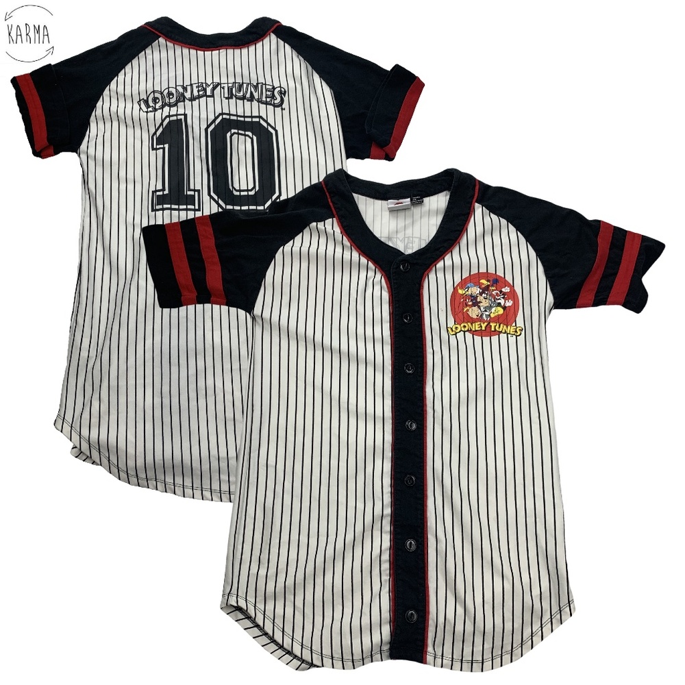 Looney Tunes VTG 90's Striped Baseball Jersey CS03